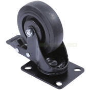 Rotila 100mm mobila tip D cu frana - Neagra